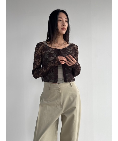 Didot.showroom(ディドット ショールーム)の「2WAYサイドタックワイドパンツ(スラックス・レディース・チャコール/ベージュ/アイボリー・S/M)」の10枚目の写真