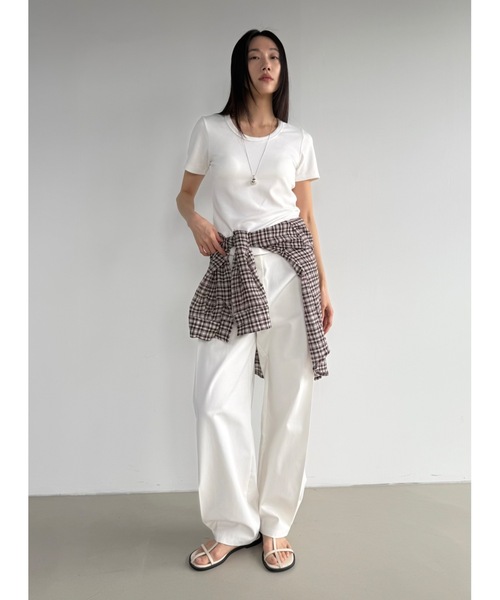 Didot.showroom(ディドット ショールーム)の「2WAYサイドタックワイドパンツ(スラックス・レディース・チャコール/ベージュ/アイボリー・S/M)」の8枚目の写真