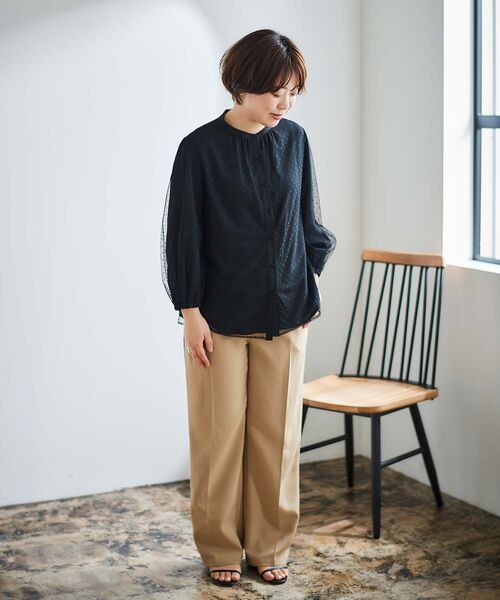 le.coeur blanc(ルクールブラン)の「ドットチュールレイヤードブラウス(シャツ/ブラウス・レディース・アイボリー/ブラック・38)」の15枚目の写真