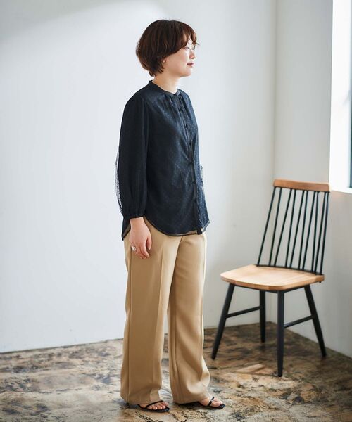 le.coeur blanc(ルクールブラン)の「ドットチュールレイヤードブラウス(シャツ/ブラウス・レディース・アイボリー/ブラック・38)」の16枚目の写真