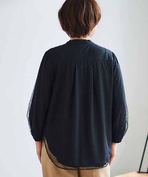 le.coeur blanc(ルクールブラン)の「ドットチュールレイヤードブラウス(シャツ/ブラウス・レディース・アイボリー/ブラック・38)」の21枚目の写真