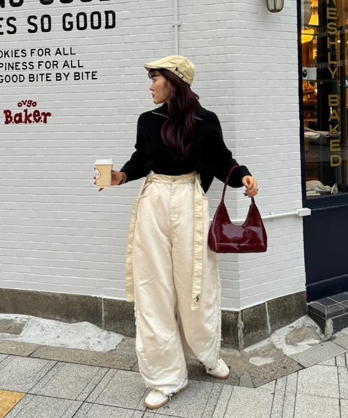 efill（エフィル）の「ハーフジップ ニット（ニット/セーター・レディース・ホワイト/ブラック・FREE）」の17枚目の写真