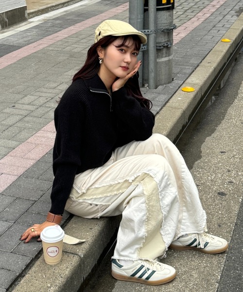 efill（エフィル）の「ハーフジップ ニット（ニット/セーター・レディース・ホワイト/ブラック・FREE）」の18枚目の写真