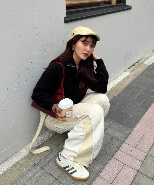 efill（エフィル）の「ハーフジップ ニット（ニット/セーター・レディース・ホワイト/ブラック・FREE）」の22枚目の写真