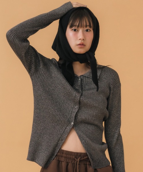 新色追加】【original】フィンガーホール付きロングスリーブラメポロ