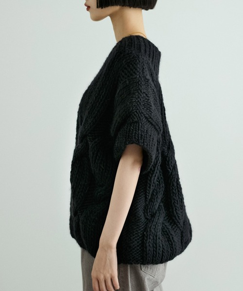 ADAM ET ROPE'（アダムエロペ）の「【KOTIKA(コティカ)】 CLASSIC ONION V-NECK VEST（ニット/セーター・レディース・ブラック/ホワイト系その他・S）」の14枚目の写真