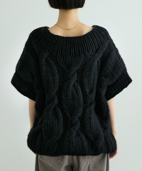 ADAM ET ROPE'（アダムエロペ）の「【KOTIKA(コティカ)】 CLASSIC ONION V-NECK VEST（ニット/セーター・レディース・ブラック/ホワイト系その他・S）」の13枚目の写真