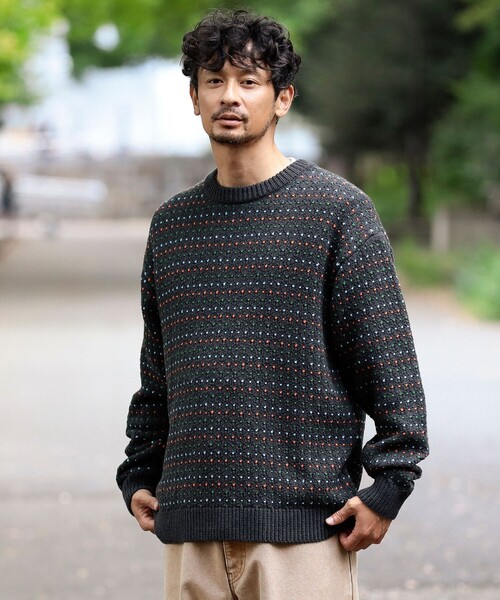 B:MING by BEAMS（ビーミングバイビームス）の「5ゲージ ドット ジャカード ニット（ニット/セーター・メンズ・チャコールグレー/ブラウン・SMALL/MEDIUM/LARGE/X-LARGE）」の5枚目の写真