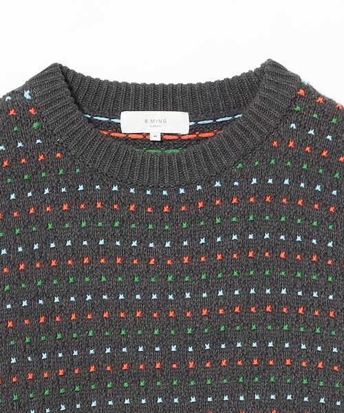 B:MING by BEAMS（ビーミングバイビームス）の「5ゲージ ドット ジャカード ニット（ニット/セーター・メンズ・チャコールグレー/ブラウン・SMALL/MEDIUM/LARGE/X-LARGE）」の17枚目の写真