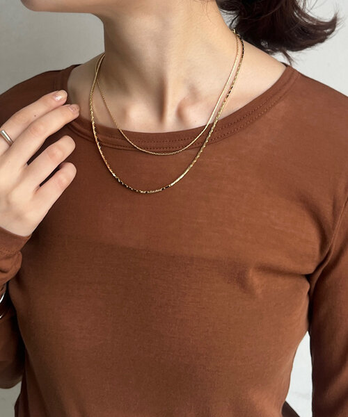 DouDou（ドゥドゥ）の「チェーンレイヤードネックレス（ネックレス・レディース・ゴールド/シルバー・FREE）」の2枚目の写真