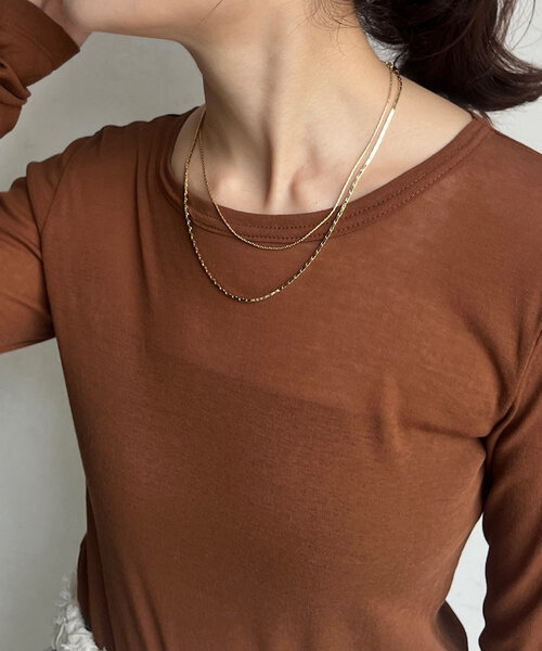 DouDou（ドゥドゥ）の「チェーンレイヤードネックレス（ネックレス・レディース・ゴールド/シルバー・FREE）」の6枚目の写真
