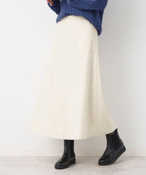 Dessin（デッサン）の「◆【7色展開・後ろゴム】フレアメルトンスカート（XS～L）（スカート・レディース・ブラック/ワインレッド/ブラウン系その他/ナチュラル/ホワイト系/スモーキーグリーン系/ネイビー・00/01/02/03）」の9枚目の写真