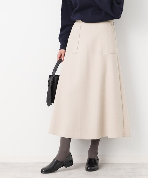 Dessin（デッサン）の「◆【7色展開・後ろゴム】フレアメルトンスカート（XS～L）（スカート・レディース・ブラック/ワインレッド/ブラウン系その他/ナチュラル/ホワイト系/スモーキーグリーン系/ネイビー・00/01/02/03）」の21枚目の写真