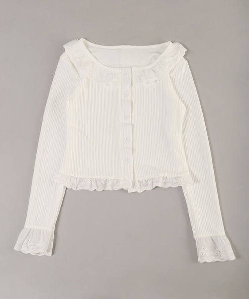 PHILLY(フィリー)の「【PHILLY】レースパイピングカーディガン(カーディガン/ボレロ・レディース・ピンク/ホワイト・FREE)」の10枚目の写真