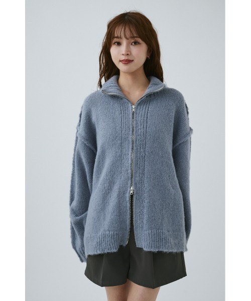 MIEL CRISHUNANT（ミエルクリシュナ）の「厚手ベーシックカーディガン（カーディガン/ボレロ・レディース・グレー/ホワイト・FREE）」の3枚目の写真