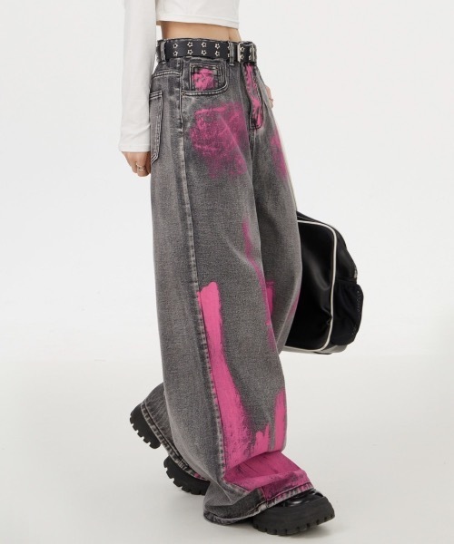 mushwear(マッシュウェア)の「ペイントデザインデニムパンツ(デニムパンツ・メンズ・ブラック・SMALL/MEDIUM/LARGE/X-LARGE)」の4枚目の写真