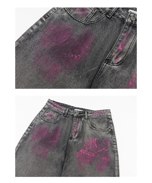 mushwear(マッシュウェア)の「ペイントデザインデニムパンツ(デニムパンツ・メンズ・ブラック・SMALL/MEDIUM/LARGE/X-LARGE)」の5枚目の写真