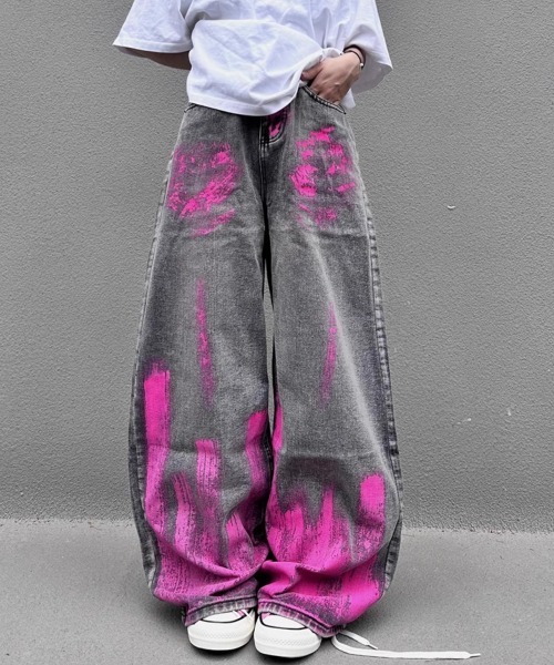 mushwear(マッシュウェア)の「ペイントデザインデニムパンツ(デニムパンツ・メンズ・ブラック・SMALL/MEDIUM/LARGE/X-LARGE)」の10枚目の写真