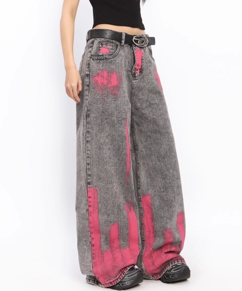 mushwear(マッシュウェア)の「ペイントデザインデニムパンツ(デニムパンツ・メンズ・ブラック・SMALL/MEDIUM/LARGE/X-LARGE)」の14枚目の写真