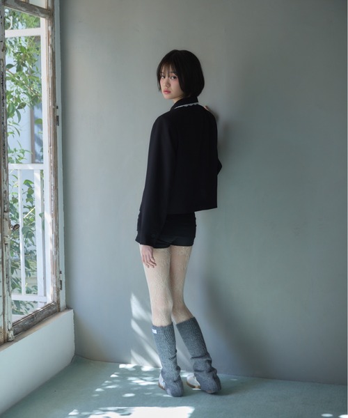Smyeon(スミョン)の「Compact lace jaket / レース付きコンパクトジャケット(その他アウター・レディース・ブラック/グレー・FREE)」の19枚目の写真