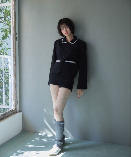 Smyeon（スミョン）の「Compact lace jaket / レース付きコンパクト