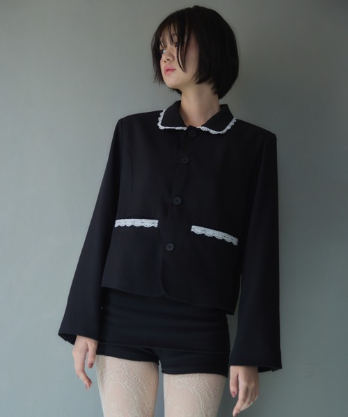 Smyeon（スミョン）の「Compact lace jaket / レース付きコンパクト