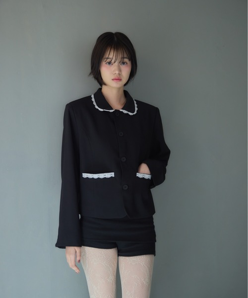 Smyeon（スミョン）の「Compact lace jaket / レース付きコンパクト
