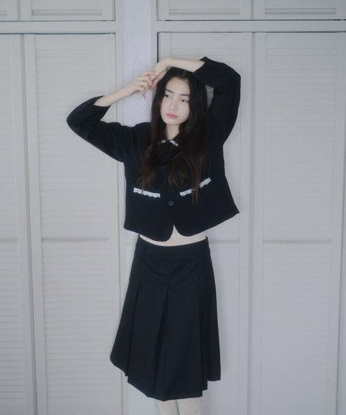 smyeon Compact lace jaketレース付きコンパクトジャケット セール】Compact lace jaket / レース付きコンパクトジャケット