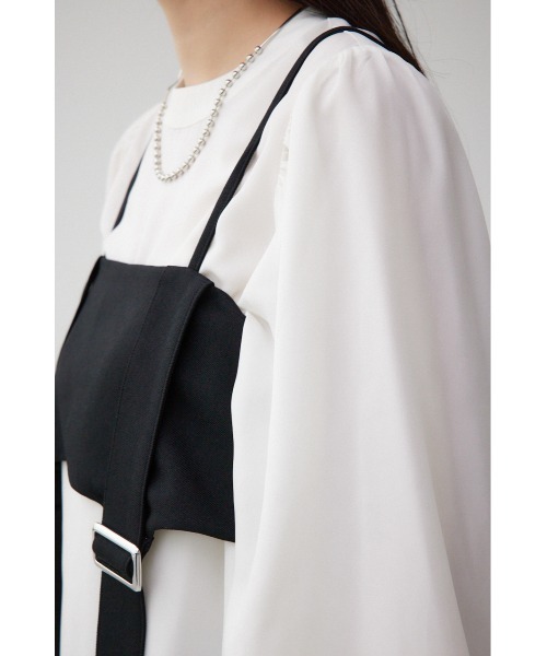 AZUL by moussy(アズールバイマウジー)の「ガータービスチェレイヤードトップス(Tシャツ/カットソー・レディース・ブラック/ブラウン/グレー・FREE)」の12枚目の写真