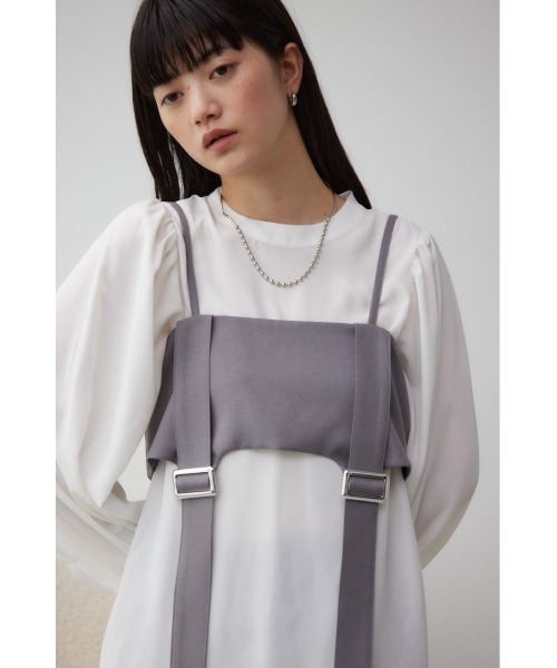 AZUL by moussy(アズールバイマウジー)の「ガータービスチェレイヤードトップス(Tシャツ/カットソー・レディース・ブラック/ブラウン/グレー・FREE)」の16枚目の写真