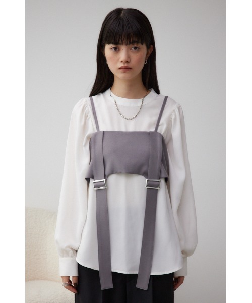 AZUL by moussy(アズールバイマウジー)の「ガータービスチェレイヤードトップス(Tシャツ/カットソー・レディース・ブラック/ブラウン/グレー・FREE)」の19枚目の写真