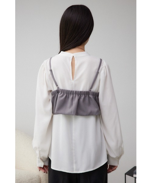 AZUL by moussy(アズールバイマウジー)の「ガータービスチェレイヤードトップス(Tシャツ/カットソー・レディース・ブラック/ブラウン/グレー・FREE)」の21枚目の写真