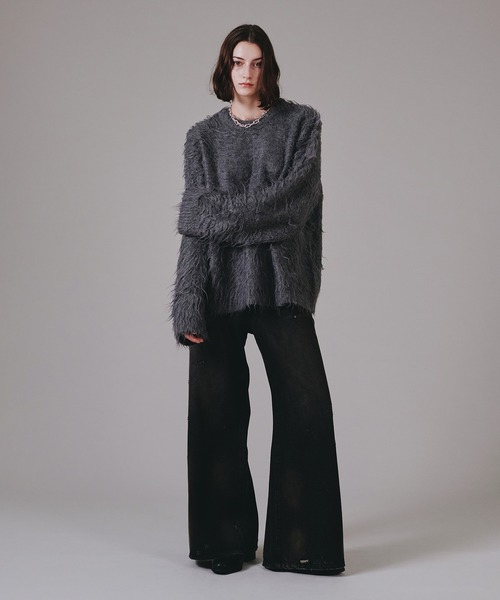 selle glant(セレグランテ)の「VINTAGE LIKE WIDE DENIM PANTS/ヴィンテージライクワイドデニムパンツ(デニムパンツ・メンズ・ブラック/インディゴブルー・SMALL/MEDIUM/LARGE)」の5枚目の写真