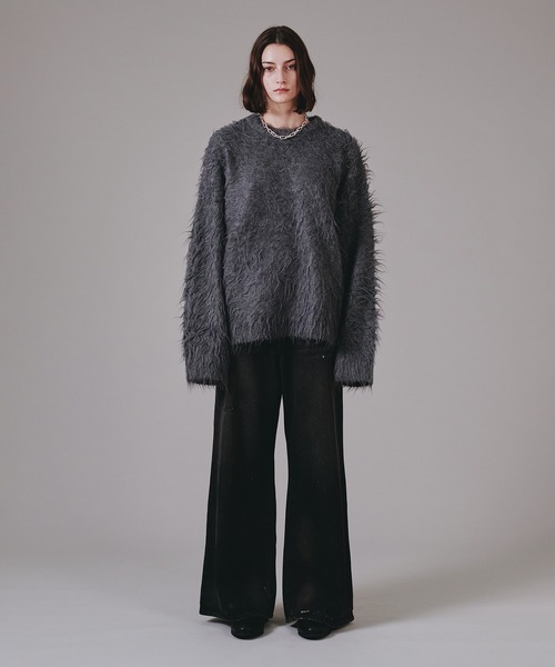 selle glant(セレグランテ)の「VINTAGE LIKE WIDE DENIM PANTS/ヴィンテージライクワイドデニムパンツ(デニムパンツ・メンズ・ブラック/インディゴブルー・SMALL/MEDIUM/LARGE)」の11枚目の写真