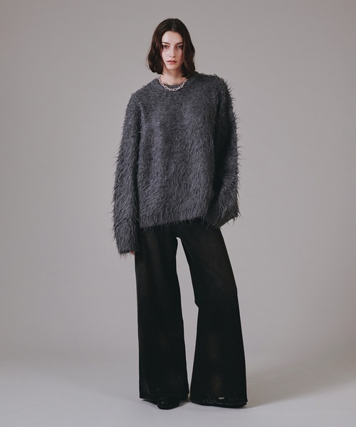 selle glant(セレグランテ)の「VINTAGE LIKE WIDE DENIM PANTS/ヴィンテージライクワイドデニムパンツ(デニムパンツ・メンズ・ブラック/インディゴブルー・SMALL/MEDIUM/LARGE)」の12枚目の写真