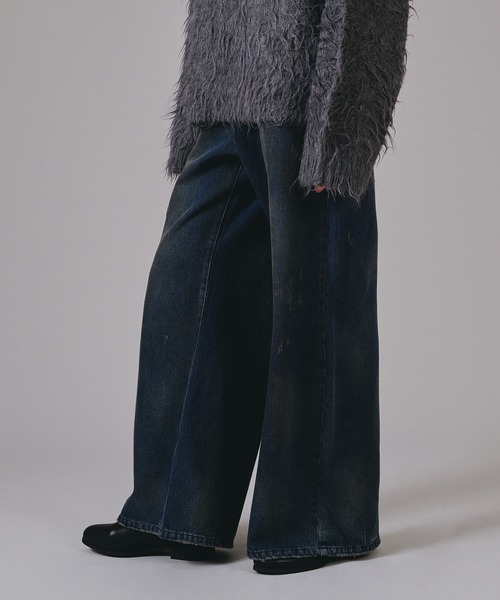 selle glant(セレグランテ)の「VINTAGE LIKE WIDE DENIM PANTS/ヴィンテージライクワイドデニムパンツ(デニムパンツ・メンズ・ブラック/インディゴブルー・SMALL/MEDIUM/LARGE)」の13枚目の写真