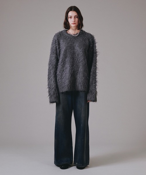 selle glant(セレグランテ)の「VINTAGE LIKE WIDE DENIM PANTS/ヴィンテージライクワイドデニムパンツ(デニムパンツ・メンズ・ブラック/インディゴブルー・SMALL/MEDIUM/LARGE)」の17枚目の写真