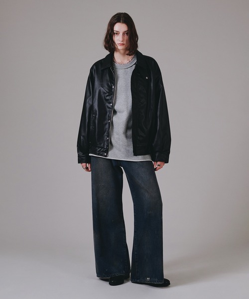 selle glant(セレグランテ)の「VINTAGE LIKE WIDE DENIM PANTS/ヴィンテージライクワイドデニムパンツ(デニムパンツ・メンズ・ブラック/インディゴブルー・SMALL/MEDIUM/LARGE)」の22枚目の写真