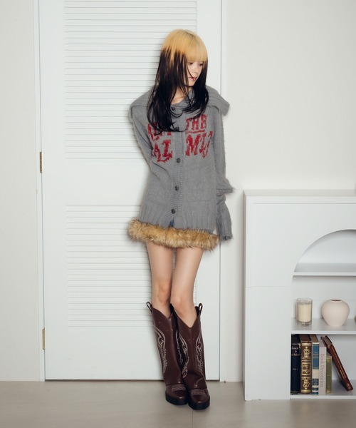 sedacle girl（セダクルガール）の「デニムフェイクファースカート（スカート・レディース・インディゴブルー・SMALL/MEDIUM）」の6枚目の写真