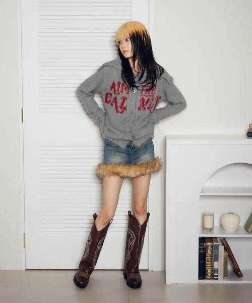 sedacle girl（セダクルガール）の「デニムフェイクファースカート（スカート・レディース・インディゴブルー・SMALL/MEDIUM）」の10枚目の写真