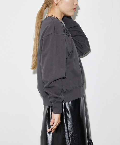 Firsthand（ファーストハンド）の「Firsthand/ファーストハンド オーガニックコットン ローズ刺繍スウェット（スウェット・レディース・オートミール/ネイビー/チャコールグレー・FREE）」の15枚目の写真