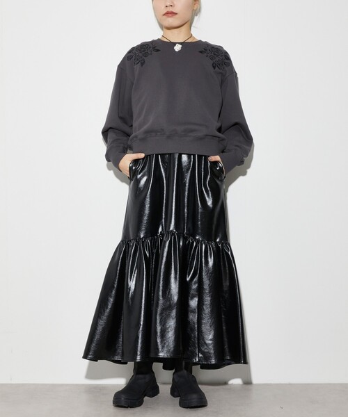 Firsthand（ファーストハンド）の「Firsthand/ファーストハンド オーガニックコットン ローズ刺繍スウェット（スウェット・レディース・オートミール/ネイビー/チャコールグレー・FREE）」の16枚目の写真