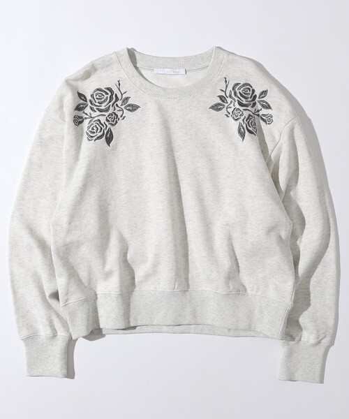 Firsthand（ファーストハンド）の「Firsthand/ファーストハンド オーガニックコットン ローズ刺繍スウェット（スウェット・レディース・オートミール/ネイビー/チャコールグレー・FREE）」の4枚目の写真