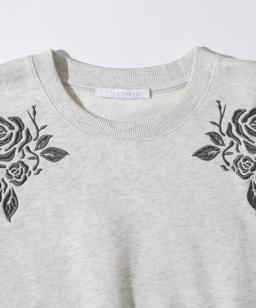 Firsthand（ファーストハンド）の「Firsthand/ファーストハンド オーガニックコットン ローズ刺繍スウェット（スウェット・レディース・オートミール/ネイビー/チャコールグレー・FREE）」の5枚目の写真
