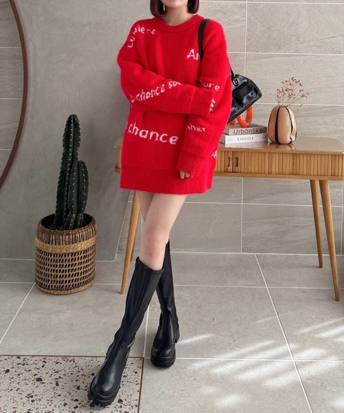 clear（クリア）の「リバーシブルロゴニットワンピース [2way オーバーサイズ ]≪2024AW新作≫（ワンピース・レディース・ブラウン/レッド・F）」の19枚目の写真