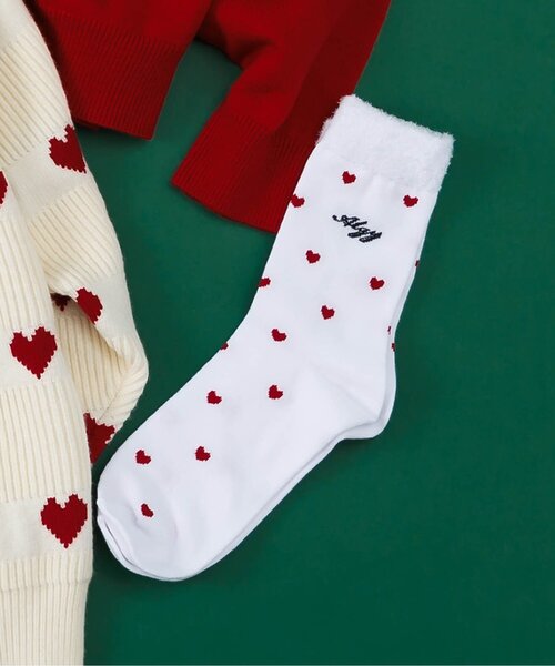 algy（アルジー）の「アソート総柄クルーソックス（ソックス/靴下・キッズ・オフホワイト/ブラック/レッド・21/24）」の3枚目の写真