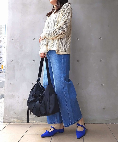 Q(キュー)の「ダブルリボンミュールパンプス(パンプス・レディース・ブルー/ブラック・24.5/23.5)」の16枚目の写真