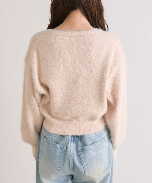 OLIVE des OLIVE（オリーブデオリーブ）の「リボンビジューカーディガン（カーディガン/ボレロ・レディース・ピンク/サックスブルー/オフホワイト/チャコールグレー・FREE）」の16枚目の写真