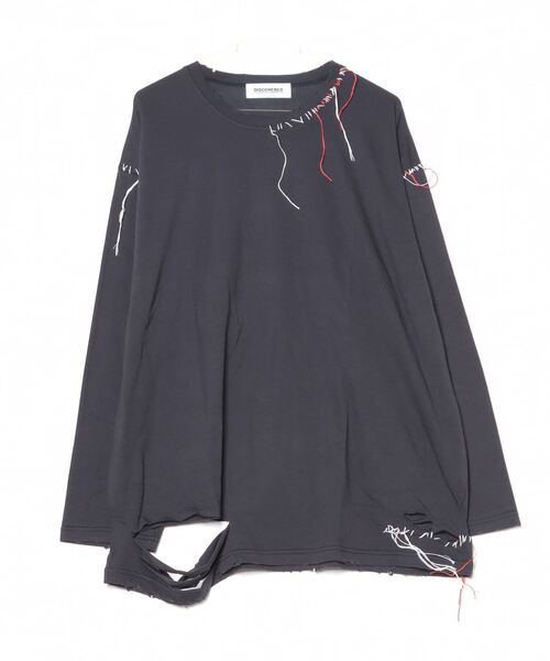 DISCOVERED(ディスカバード)の「【DISCOVERED】LOOPING DAMAGE CUTSEWN(Tシャツ/カットソー・メンズ・ブラック/グレー・1/3)」の2枚目の写真