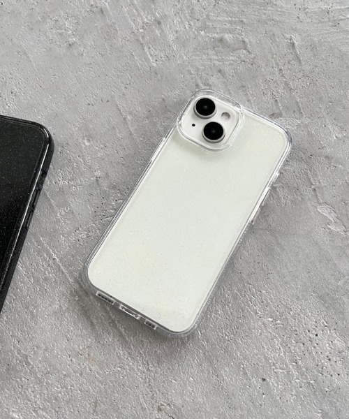 Me%（ミィパーセント）の「【iPhone15対応】クリアラメiPhoneケース　282529（スマホケース/カバー・レディース・ブラック/オフホワイト・FREE）」の2枚目の写真